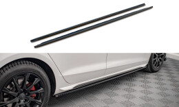 Seitenschweller Ansatz Cup Leisten für Audi A4 B9 Facelift schwarz Hochglanz