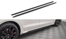 Seitenschweller Ansatz Cup Leisten passend für Audi A4 B9 Facelift schwarz Hochglanz