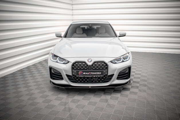 Street+ Spoilerlippe Front Ansatz V.1 passend für BMW 4er / i4 Gran Coupe M-Paket / M440i G26 schwarz Hochglanz