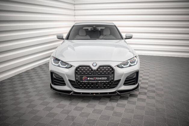 Cup Spoilerlippe Front Ansatz V.2 passend für BMW 4er / i4 Gran Coupe M-Paket / M440i G26 schwarz Hochglanz
