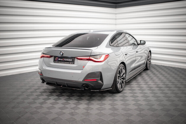 Heck Ansatz Flaps Diffusor V.1 passend für BMW 4er Gran Coupe M-Paket G26 schwarz Hochglanz