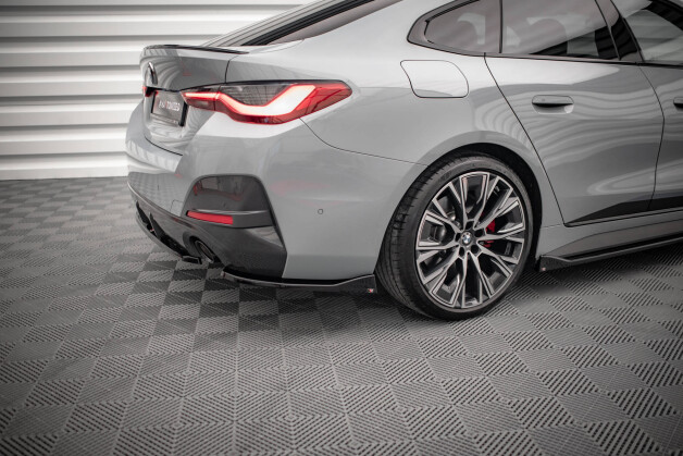 Heck Ansatz Flaps Diffusor V.2 passend für BMW 4er Gran Coupe M-Paket G26 schwarz Hochglanz