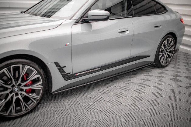 Seitenschweller Ansatz Cup Leisten V.1 passend für BMW 4er Gran Coupe M-Paket / M440i G26 schwarz Hochglanz
