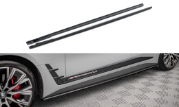 Seitenschweller Ansatz Cup Leisten V.1 passend für BMW 4er Gran Coupe M-Paket / M440i G26 schwarz Hochglanz