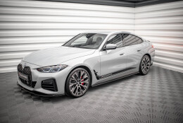 Seitenschweller Ansatz Cup Leisten V.1 passend für BMW 4er Gran Coupe M-Paket / M440i G26 schwarz Hochglanz
