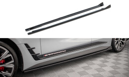 Seitenschweller Ansatz Cup Leisten V.2 passend für BMW 4er Gran Coupe M-Paket / M440i G26 schwarz Hochglanz