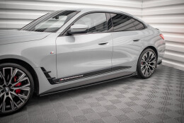 Seitenschweller Ansatz Cup Leisten V.2 passend für BMW 4er Gran Coupe M-Paket / M440i G26 schwarz Hochglanz