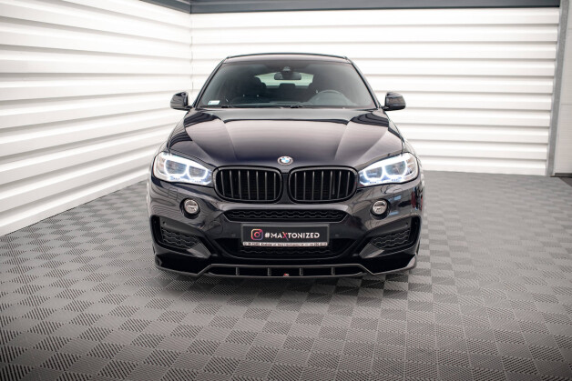 Cup Spoilerlippe Front Ansatz V.2 passend für BMW X6 M-Paket F16 schwarz Hochglanz