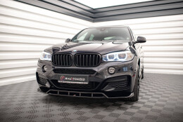 Cup Spoilerlippe Front Ansatz V.2 passend für BMW X6 M-Paket F16 schwarz Hochglanz