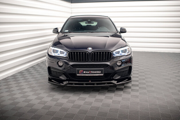 Street+ Spoilerlippe Front Ansatz V.3 passend für BMW X6 M-Paket F16 schwarz Hochglanz