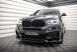 Street+ Spoilerlippe Front Ansatz V.3 passend für BMW X6 M-Paket F16 schwarz Hochglanz