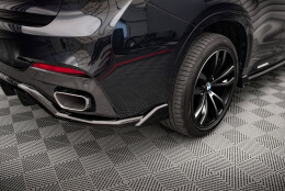 Mittlerer Cup Diffusor Heck Ansatz DTM Look passend für BMW X6 M-Paket F16 schwarz Hochglanz