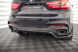 Mittlerer Cup Diffusor Heck Ansatz DTM Look passend für BMW X6 M-Paket F16 schwarz Hochglanz