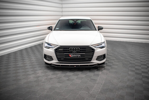 Cup Spoilerlippe Front Ansatz V.1 passend für Audi A6 C8 schwarz Hochglanz