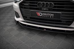 Cup Spoilerlippe Front Ansatz V.1 passend für Audi A6 C8 schwarz Hochglanz