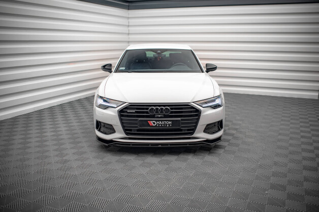 Cup Spoilerlippe Front Ansatz V.3 passend für Audi A6 C8 schwarz Hochglanz