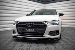 Cup Spoilerlippe Front Ansatz V.3 passend für Audi A6 C8 schwarz Hochglanz