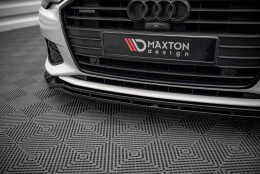 Cup Spoilerlippe Front Ansatz V.3 passend für Audi A6 C8 schwarz Hochglanz
