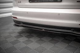 Mittlerer Cup Diffusor Heck Ansatz passend für Audi A6 C8 schwarz Hochglanz