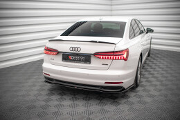 Mittlerer Cup Diffusor Heck Ansatz passend für Audi A6 C8 schwarz Hochglanz