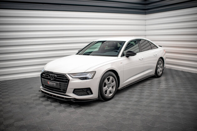 Seitenschweller Ansatz Cup Leisten passend für Audi A6 C8 schwarz Hochglanz