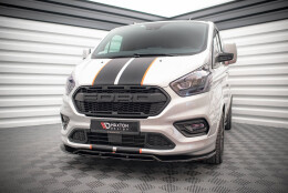 Street+ Spoilerlippe Front Ansatz passend für Ford Transit Custom ST-Line Mk1 FL schwarz Hochglanz