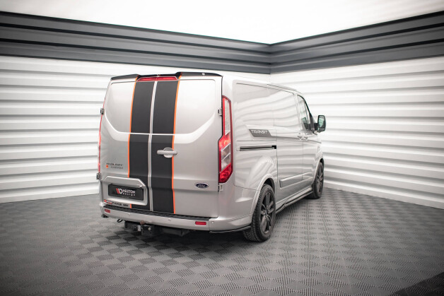 Street+ Heck Ansatz Flaps passend für Ford Transit Custom ST-Line Mk1 FL schwarz Hochglanz