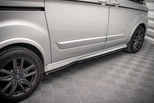 Seitenschweller Ansatz Cup Leisten passend für Ford Transit Custom ST-Line Mk1 Facelift schwarz Hochglanz