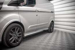 Seitenschweller Ansatz Cup Leisten passend für Ford Transit Custom ST-Line Mk1 Facelift schwarz Hochglanz