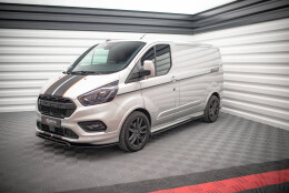 Seitenschweller Ansatz Cup Leisten passend für Ford Transit Custom ST-Line Mk1 Facelift schwarz Hochglanz