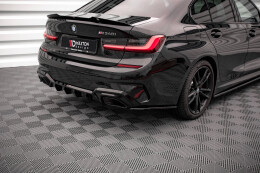 Heck Ansatz Flaps Diffusor V.3 passend für BMW M340i / M-Paket G20 / G21 schwarz Hochglanz