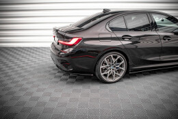 Heck Ansatz Flaps Diffusor V.4 passend für BMW M340i G20 / G21 schwarz Hochglanz