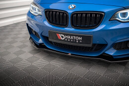 Cup Spoilerlippe Front Ansatz V.1 passend für BMW 2 M-Paket F22 schwarz Hochglanz