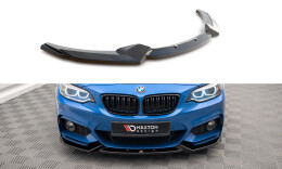 Cup Spoilerlippe Front Ansatz V.2 für BMW 2 M-Paket F22 schwarz matt