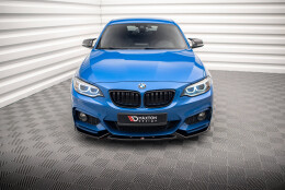 Cup Spoilerlippe Front Ansatz V.2 für BMW 2 M-Paket F22 schwarz matt