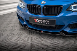 Cup Spoilerlippe Front Ansatz V.2 für BMW 2 M-Paket F22 schwarz matt