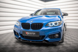 Cup Spoilerlippe Front Ansatz V.2 für BMW 2 M-Paket F22 schwarz matt