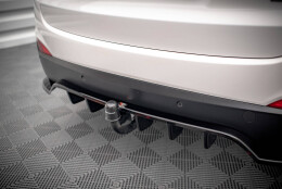 Mittlerer Cup Diffusor Heck Ansatz DTM Look passend für Hyundai ix35 Mk1 schwarz Hochglanz
