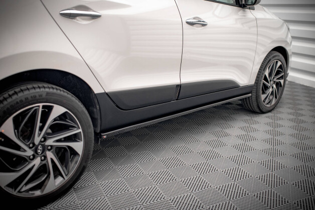 Seitenschweller Ansatz Cup Leisten passend für Hyundai ix35 Mk1 schwarz Hochglanz