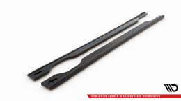 Seitenschweller Ansatz Cup Leisten für Hyundai ix35 Mk1 schwarz Hochglanz