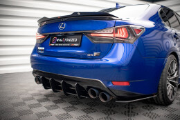 Street Pro Heckschürze Heck Ansatz Diffusor passend für Lexus GS F Mk4 Facelift SCHWARZ