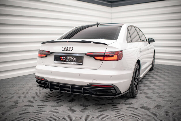 Street Pro Heckschürze Heck Ansatz Diffusor passend für Audi A4 B9 Facelift schwarz-rot