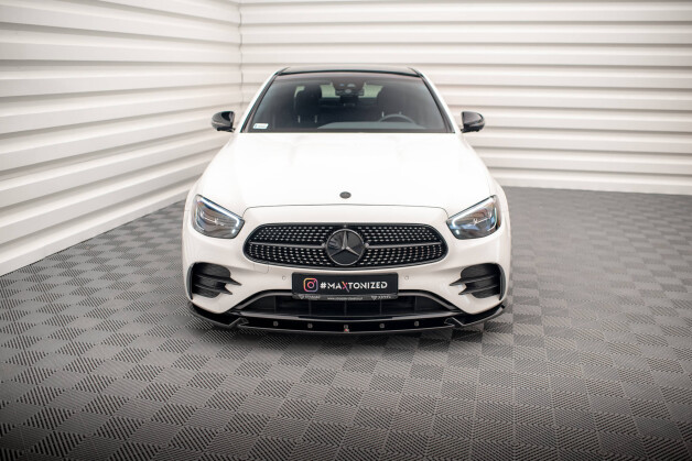 Cup Spoilerlippe Front Ansatz V.2 passend für Mercedes-Benz E AMG-Line W213 Facelift schwarz Hochglanz