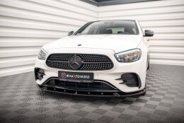 Cup Spoilerlippe Front Ansatz V.2 passend für Mercedes-Benz E AMG-Line W213 Facelift schwarz Hochglanz