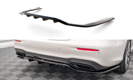 Mittlerer Cup Diffusor Heck Ansatz DTM Look passend für Mercedes-Benz E AMG-Line Limousine W213 Facelift schwarz Hochglanz