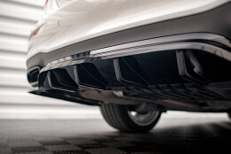 Mittlerer Cup Diffusor Heck Ansatz DTM Look passend für Mercedes-Benz E AMG-Line Limousine W213 Facelift schwarz Hochglanz
