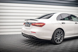 Mittlerer Cup Diffusor Heck Ansatz DTM Look passend für Mercedes-Benz E AMG-Line Limousine W213 Facelift schwarz Hochglanz