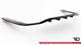 Mittlerer Cup Diffusor Heck Ansatz DTM Look passend für Mercedes-Benz E AMG-Line Limousine W213 Facelift schwarz Hochglanz