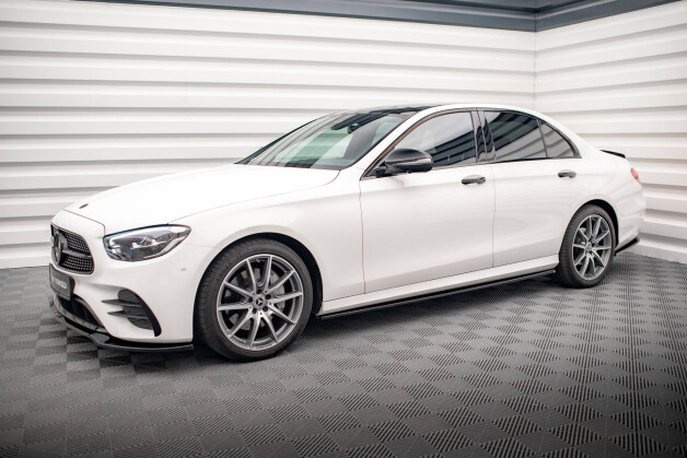 Seitenschweller Ansatz Cup Leisten passend für Mercedes-Benz E AMG-Line W213 Facelift schwarz Hochglanz
