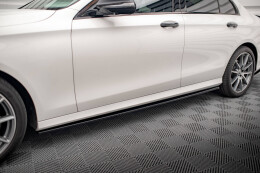 Seitenschweller Ansatz Cup Leisten für Mercedes-Benz E AMG-Line W213 Facelift schwarz Hochglanz
